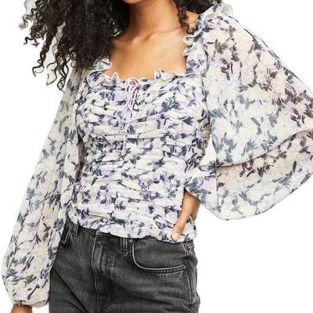 🛍️SALE🛍️ Free People Flower Power Printed Boho Top - Picture 2 of 7